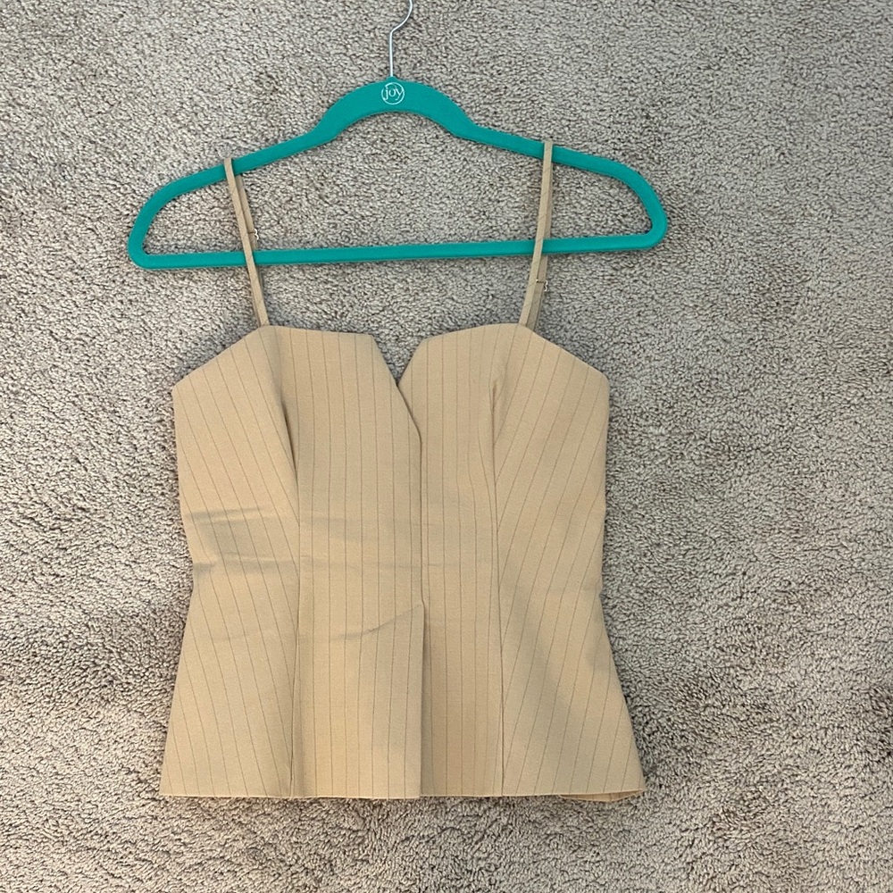 Zara Tan Women's pleated Top